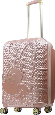 FUL Disney Minnie Mouse 3 Piece Rolling Luggage Set, Textured Hardshell Suitcase with Wheels Set, 21, 25 and 29 Inch, Rose Gold in Saudi Arabia
