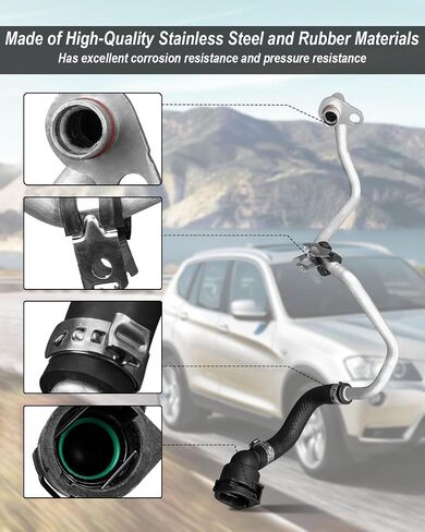 خرطوم خط إرجاع سائل التبريد الشاحن التربيني مناسب لسيارات BMW 330i 330i GT/330i xDrive X3 530e 530i 430i 430i Gran Coupe 230i، استبدال أنبوب إرجاع سائل التبريد 11537643226 in Saudi Arabia