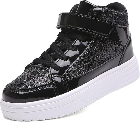 Nihaoya Unisex Kids High Top Sneakers Fashion Glitter Girls Running Shoes Casual Athletic Party Toddler Boys Tennis Shoes in Saudi Arabia