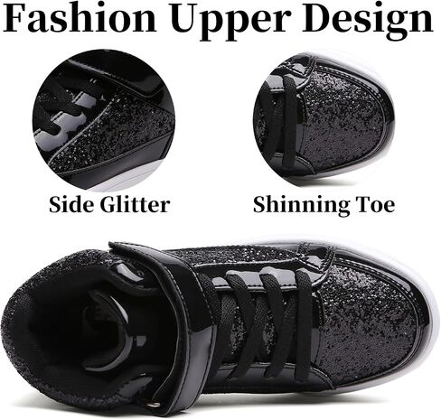 Nihaoya Unisex Kids High Top Sneakers Fashion Glitter Girls Running Shoes Casual Athletic Party Toddler Boys Tennis Shoes in Saudi Arabia