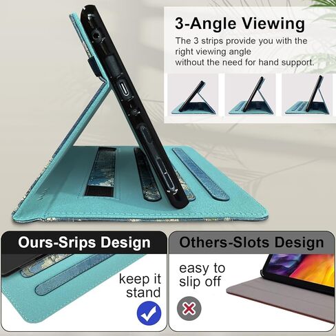 Grifobes Case [Only for 2024/2022/2020 Released 12th/10th Generation] Fire HD 8/8 Plus, Premium PU Leather Folio Auto Wake/Sleep Cover with Hand Strap/Stylus Holder, Black/Brown in Kuwait