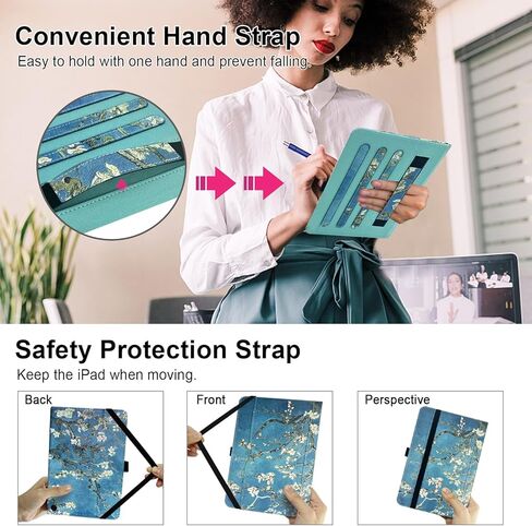 Grifobes Case [Only for 2024/2022/2020 Released 12th/10th Generation] Fire HD 8/8 Plus, Premium PU Leather Folio Auto Wake/Sleep Cover with Hand Strap/Stylus Holder, Black/Brown in Kuwait