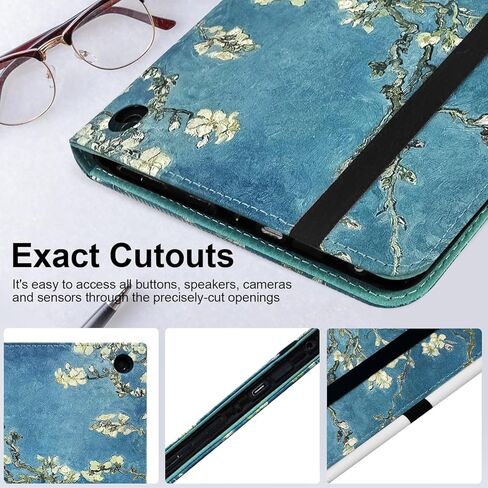 Grifobes Case [Only for 2024/2022/2020 Released 12th/10th Generation] Fire HD 8/8 Plus, Premium PU Leather Folio Auto Wake/Sleep Cover with Hand Strap/Stylus Holder, Black/Brown in Kuwait