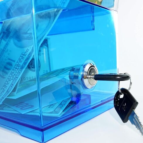 Voting Box Donation Box with Lock and Bracket - Secure Suggestion Box, Perfect for Business Cards (6.2 "x 4.1" x2.4 x4) (1 Piece Black) in Saudi Arabia