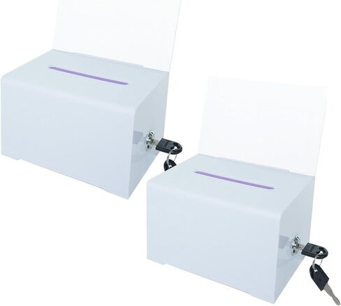 Voting Box Donation Box with Lock and Bracket - Secure Suggestion Box, Perfect for Business Cards (6.2 "x 4.1" x2.4 x4) (1 Piece Black) in Saudi Arabia