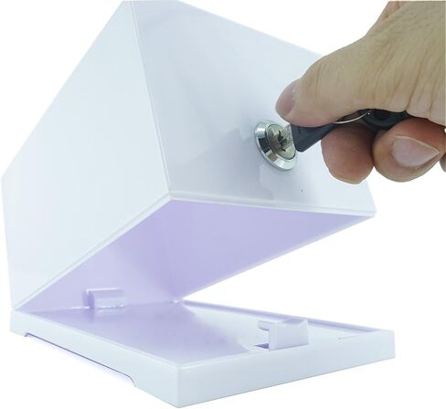 Voting Box Donation Box with Lock and Bracket - Secure Suggestion Box, Perfect for Business Cards (6.2 "x 4.1" x2.4 x4) (1 Piece Black) in Saudi Arabia