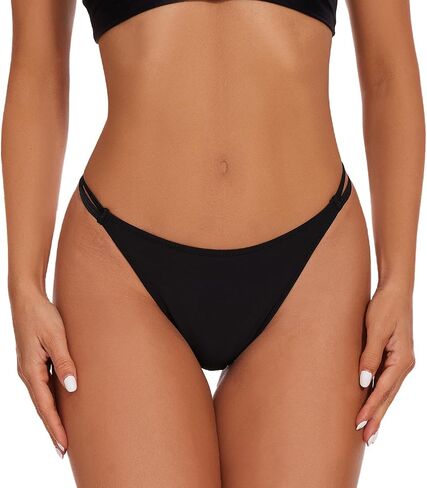 Bellecarrie Strappy Thong بيكيني سفلي منتصف الارتفاع ملابس السباحة قيعان عالية قطع صفيق ثوب السباحة القاع in Saudi Arabia