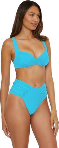 BECCA Women's Color Code Shirred French Cut Bikini Bottom, Cheeky Coverage, Swimwear Separates in Saudi Arabia