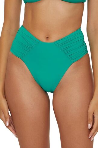 BECCA Women's Color Code Shirred French Cut Bikini Bottom, Cheeky Coverage, Swimwear Separates in Saudi Arabia