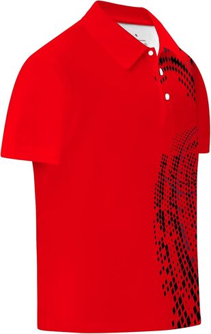 Boys Printed Polo Shirt Short Sleeve Stylish Moisture Wicking UPF 30+ Performance Golf Shirts 7-16 Years in Saudi Arabia