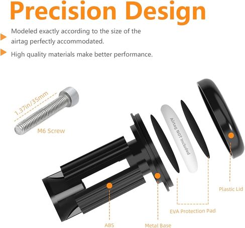 NICEDACK Airtag Bike Mount مخفي، حماية ضد السرقة للدراجة الجبلية AirTag، حامل دراجة هوائي مقاوم للماء، مناسب لجميع دراجات MTB مع حجم سماعة الرأس 31.8 مم in Kuwait