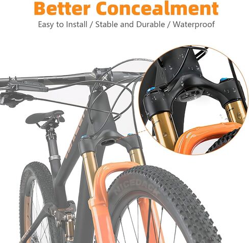 NICEDACK Airtag Bike Mount مخفي، حماية ضد السرقة للدراجة الجبلية AirTag، حامل دراجة هوائي مقاوم للماء، مناسب لجميع دراجات MTB مع حجم سماعة الرأس 31.8 مم in Kuwait