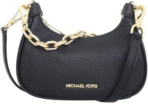 Michael Kors Cora Mini Pebbled Leather Shoulder Bag Black Gold in Saudi Arabia