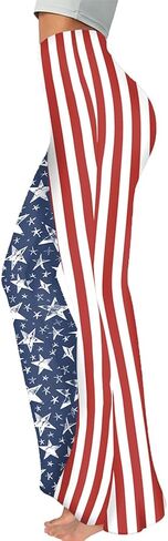 Independence Day Striped Star Bellbottoms Flare American Flag Pants 4th of July Outfits for Women in Kuwait