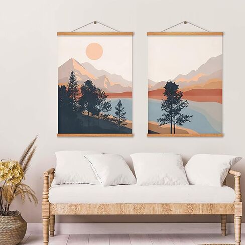 Magnetic Wood Poster Hangers Frame 24x36 24x32 24x18 Quick Assembly and Easy Use, Wall No Damage, for Photo, Picture, Prints, Maps, Scrolls and Canvas Artwork (Black, 24 inch) in Saudi Arabia
