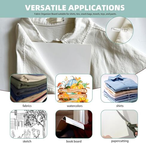 لوحات تنظيم القماش، لوحات كتب هزلية مع مشابك تمساح بلاستيكية على شكل حرف U، لوحات مجلات مقاس 10.6 * 8.2 بوصة لطي وتخزين القماش يبقيه مستقيمًا (120 قطعة) in Kuwait