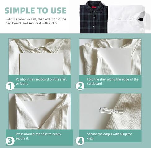 لوحات تنظيم القماش، لوحات كتب هزلية مع مشابك تمساح بلاستيكية على شكل حرف U، لوحات مجلات مقاس 10.6 * 8.2 بوصة لطي وتخزين القماش يبقيه مستقيمًا (120 قطعة) in Kuwait