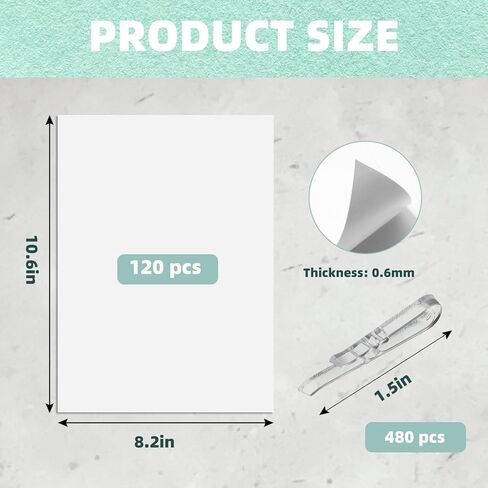 لوحات تنظيم القماش، لوحات كتب هزلية مع مشابك تمساح بلاستيكية على شكل حرف U، لوحات مجلات مقاس 10.6 * 8.2 بوصة لطي وتخزين القماش يبقيه مستقيمًا (120 قطعة) in Kuwait