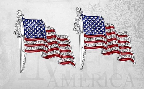 العلم الأمريكي دبابيس العلم الأمريكي شارة دبابيس نجمة التلبيب دبابيس اكسسوارات تألق الماس كريستال حجر الراين قبعة وطنية تك شارة دبابيس in Kuwait