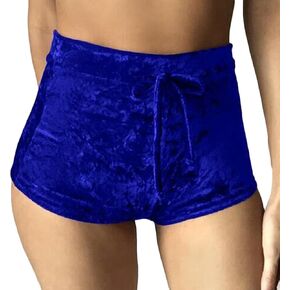 Women Sexy Velvet Shorts Exercise Workout Bottoms Shorts, two size up