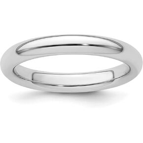 Avariah Platinum 3mm Comfort-Fit Wedding Band Size 5.5 - Ring Size 5.5