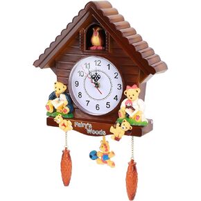 Cuckoo Clock with Cuckoo Bird Cuckoo Wall Clock Modern Creative Pendulum Wall Clocks Simple Wooden Hanging Clock with Natural Bird Voices or Cuckoo Call Decoration for Home Living Room