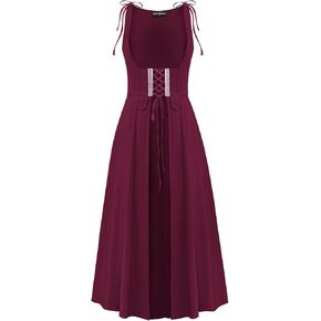 Scarlet Darkness Women Renaissance Dress Underbust Medieval Pirate Pesant Overdress