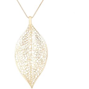 Filigree Leaf Pedant Necklace Snake Chain Gorgeous Hollow Leaf Necklace for Women