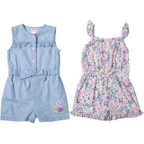 Little Lass Toddler Girl's 2 Pack of Rompers
