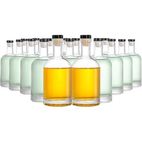 Danmu 20 Pack Glass Bottles, 3.3oz Small Glass Bottles,Glass Bottles with Cork,Wine Bottles,Sauce Bottles,Shrink Capsules Included,100ml Glass Bottles for Decorations, Party Favors