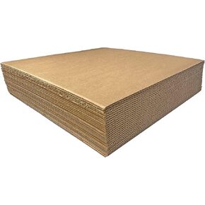 Corrugated Cardboard Filler Insert Sheet Pads 1/8" Thick - 12.5 x 12.5 Inches for Packing, mailing, and Crafts - 25 Pack