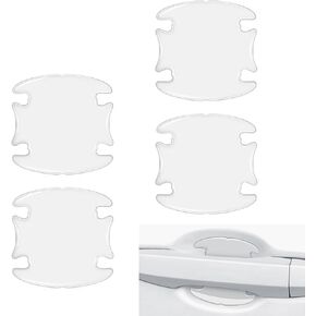 Car Door Handle Door Bowl Film Combination Set, Self-Adhesive High-Elastic Door Edge Paint Protection Film Sticker, Decorative Modification Accessories, for Most Car Models (Transparent)