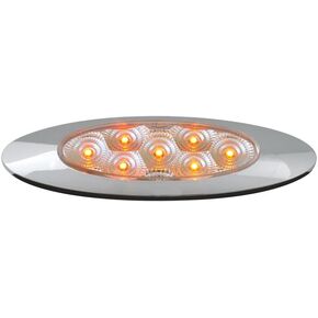 GG Grand General 77831 Amber Ultra Thin Spyder Y2K 7-LED Marker and Clearance Sealed Light with Clear Lens