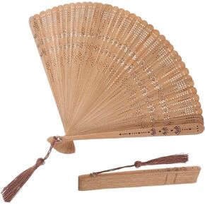 BESPORTBLE Hand Fan Vintage Decor Bamboo Folding Fan Handheld Chinese Vintage Retro Fabric Fan Handheld Fan for Women Lady Hand Fan Vintage Decor