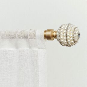 Exclusive Home Diana 1" Curtain Rod and Finial Set, Matte Bronze, Adjustable 66"-120"