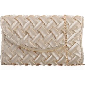 Satin Evening Bag Women Small Dressy Clutch Handbag Formal Purse for Wedding/Prom/Black tie Party