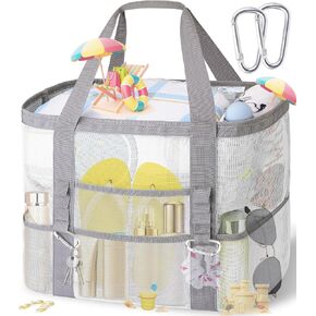 XX-Large Mesh Beach Bag Tote with 9 Pockets for Vacation/Travel & Beach Essentials