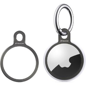 عبوتان من حلقة مفاتيح حامل AirTag، حافظة رفيعة غير مرئية من الألومنيوم من Stouchi لـ AirTags 2021 Finder Items iPhone 13/12 Dogs، والمفاتيح، وحقائب الظهر، ملحقات علامات الهواء رمادي فضي 2 سلسلة مفاتيح صغيرة in Kuwait