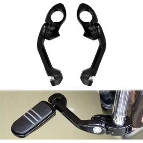 Motorcycle 32mm 1.25" Long Angle Highway Pegs Mount Kit Fits For Harley Touring Road King Street Glide Road Glide Electra Glide Softail Dyna Sportster XL 883 For 1-1/4" Engine Guards Black