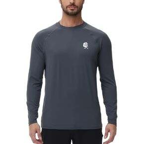ADOREISM Long Sleeve Rash Guard for Men UPF 50+ Sun Protection Quick-Dry Swim Shirts for Men