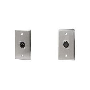 Monoprice XLR Male and Female 3-Pin One-Port Zinc Alloy Wall Plates Silver