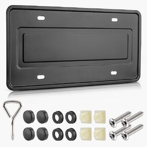 RED WOLF Stainless Steel License Plate Holder Backing Reinforce Bracket 6 x 12 Inch Car Tag Compatible with SUV Pickup Truck Trailer Install Front Rear Bumper Without Obstruction w/Screws Accessories