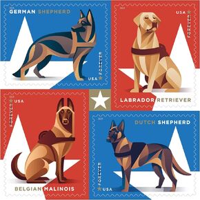 Military Working Dogs Sheet of 20 Current First Class Stamps Scott 5408b