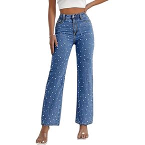 Pearl Jeans for Women Straight Leg High Waist Stretch Flare Bootcut Denim Pants