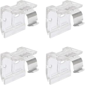 4 Pcs Blind Mounting Bracket with Metal Clip for 1" (25mm) PVC Cordless Honeycomb and Pleated Shades Cordless Blinds Headrail Holder Clip
