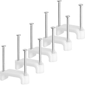 Bates- Cable Clips with Steel Nails, 200 pcs, White, Large, 2-Nail Cord Clips for Wires on Wall, Cable Wall Clip, Wire Wall Clips, Cable Wire Clips, Coaxial Cable Clips, Cord Wall Clip in Saudi Arabia