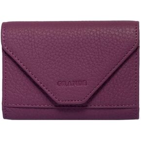 grande 3639 Genuine Leather Card Holder For Women and Men Slim Minimalist Small Accordion Magnetic Wallet (Yellow)