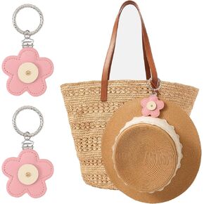 KINIVA 2 Pack Hat Clip for Travel on Bag,Leather Hat Holder for Purse,Travel & Beach Essentials