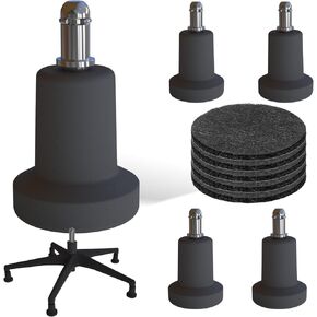 Bell Glides Replacement Office Chair or Stool Swivel Caster Wheels to Fixed Stationary Castors (Bell Glides Long)