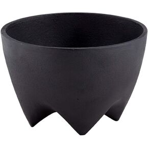 Small Footed Decorative Black Cast Iron Bowl for Fruit, Keys, or Decoration, 6.1 Inch